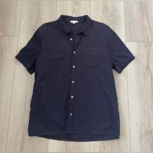 James Perse Black Casual Button Down Shirt 🖤 100% COTTON ✅